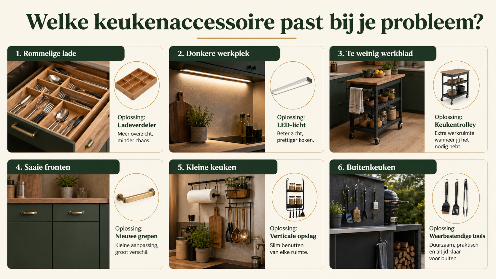 Welke keukenaccessoire past bij welk keukenprobleem