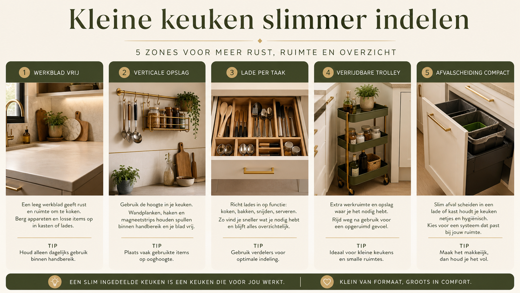 Infographic kleine keuken slimmer indelen